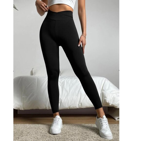 SHEIN Pants - NIP SHEIN Casual Solid Black Skinny Leggings For Women - Size Large